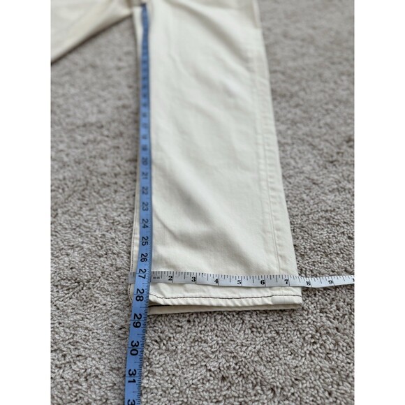 Veronica Beard Blake Classic Straight High Rise Buttonfly‎ Denim Jeans Ecru 27/4 - Picture 11 of 11
